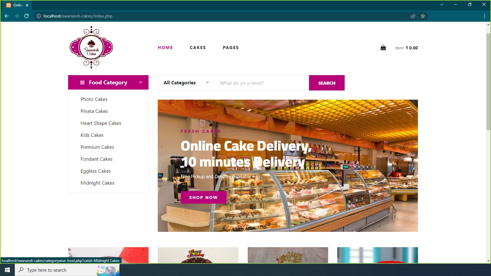 Online Cake Shop Project In Php With Source Code Download